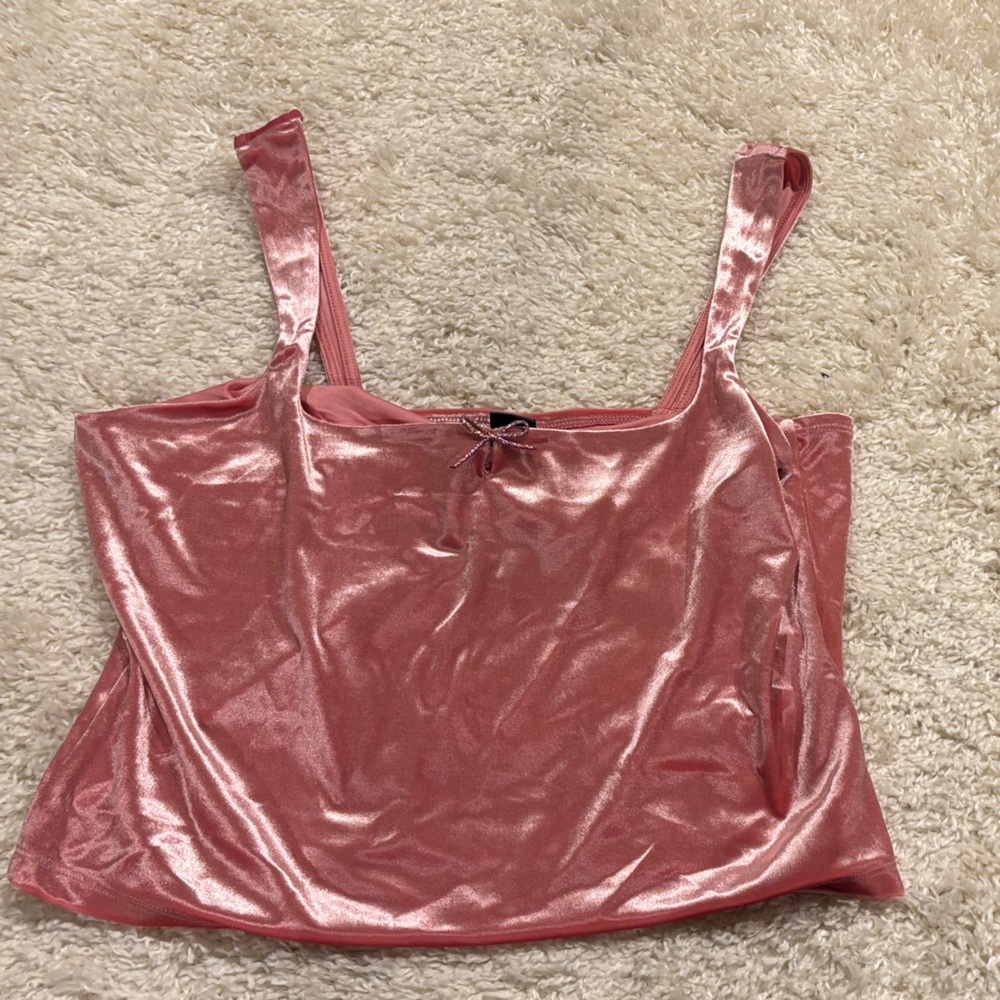 Wild Fable Shimmering Rose Pink Velvet Tank Top